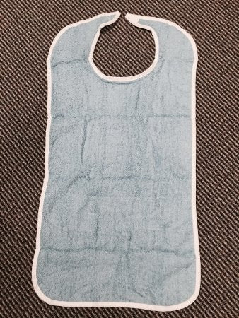Lew Jan Textile Reusable Adult Bib, Blue, hook-and-loop closure (12/DZ)