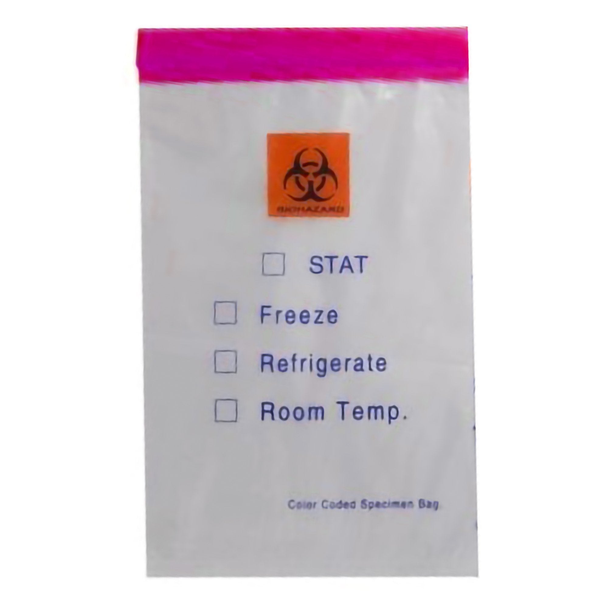 ASP Global LLC Color Coded Specimen Transport Bag with Document Pouch, Zip Closure, 6 x 9 Inch (1000/CS)