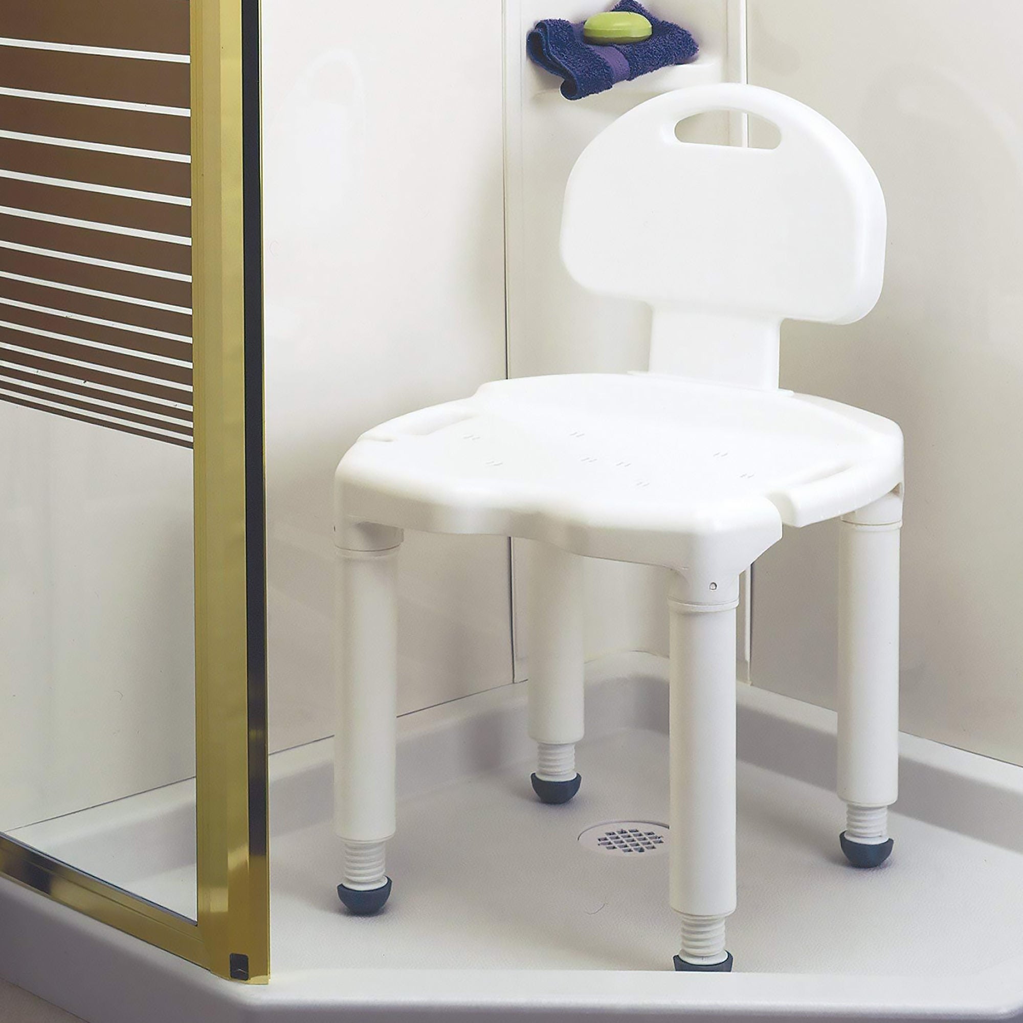 Carex Universal Bath Seat with Back, 400-lb Capacity (Each)