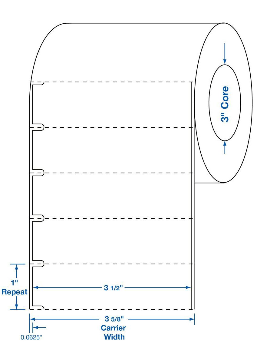 Medline Blank Label Centurion Laboratory Use White Paper 1 X 3-1/2 Inch (DTL998PH / BX)