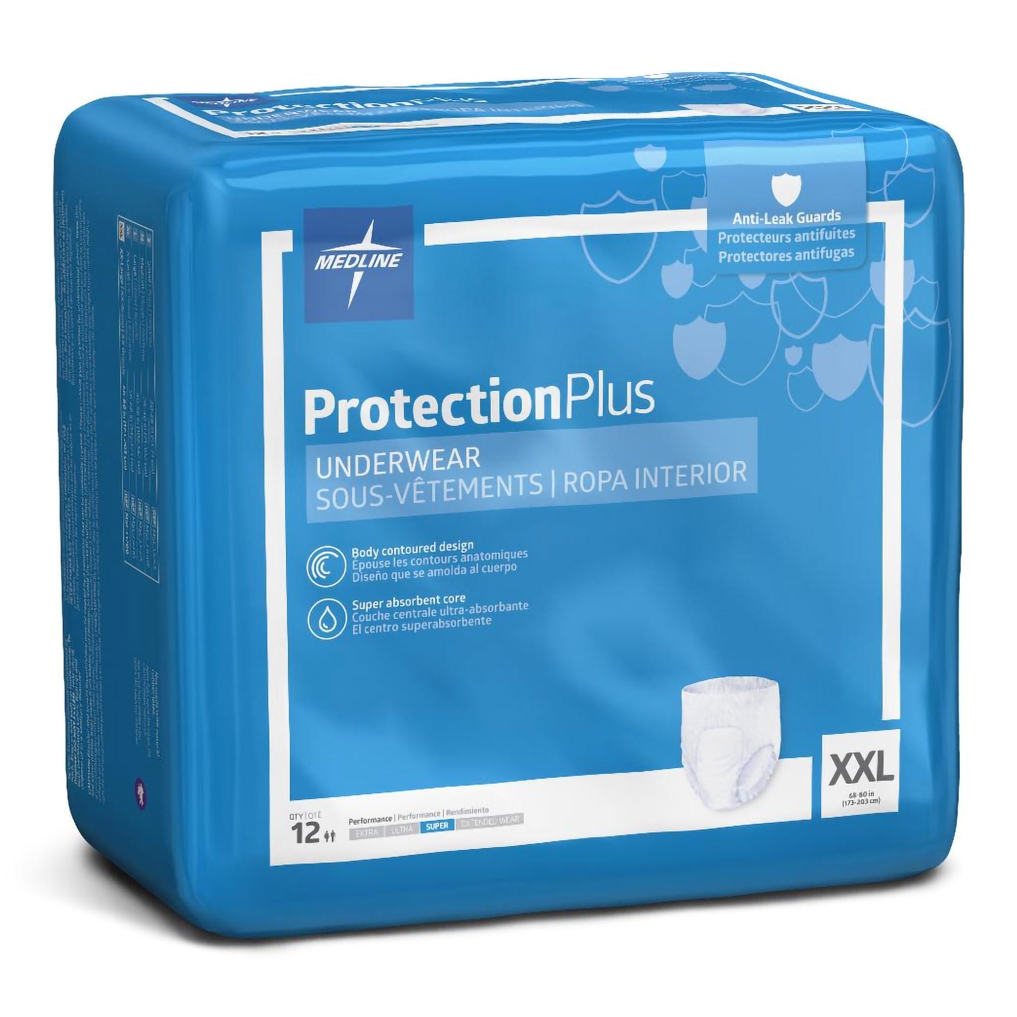 Absorbent Underwear FitRight Super Pull On with Tear Away Seams Adult 2X-Large Unisex Disposable Heavy Absorbency (48/CS)
