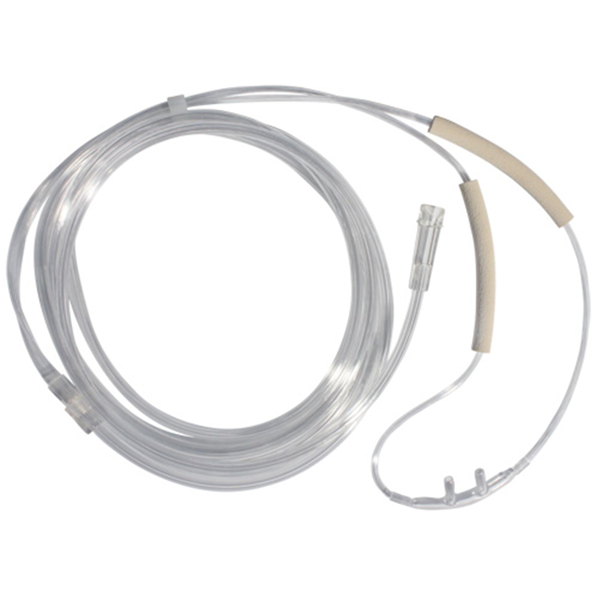 Nasal Cannula with Ear Cushion Adult Curved Prongs 7 Foot Tubing Low Flow Rate