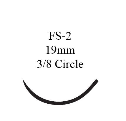 Absorbable Suture with Needle Coated Vicryl Polyglactin 910 FS-2 3/8 Circle Reverse Cutting Needle Size 4-0 Braided