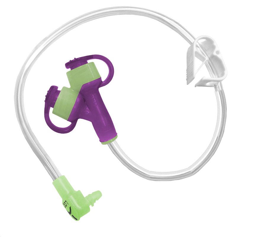 Enteral Feeding Extension Set G-JET 2 Inch, Dual ENFit Y-Port Medication, Purple, Sterile