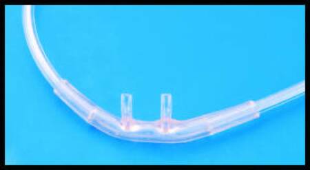 Nasal Cannula AirLife Adult Curved Prongs 7 Foot Tubing Low Flow Rate