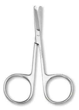 Medline Suture Scissors Centurion Lil' Tips Littauer 3-1/2 Inch Length Floor / Office Grade Stainless Steel Sterile Finger Ring Handle Straight Blunt Tip / Blunt Tip (66845 / CS)