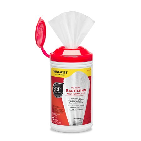 WIPES SANITIZING 7.75X9 95/CAN6CAN/CS