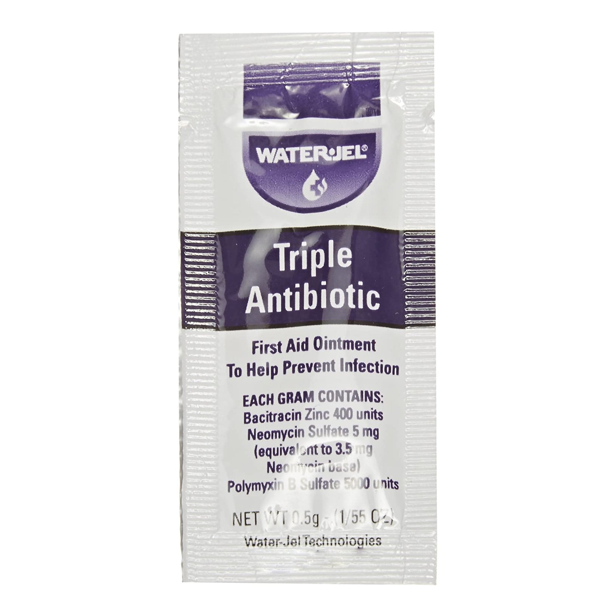 First Aid Antibiotic Bacitracin / Neomycin / Polymyxin B Water Jel Ointment 0.5 Gram Individual Packet