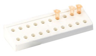 RACK TUBE MICROCENTRIFUGE PP1.5ML/2.0ML 20-PLACE WHT
