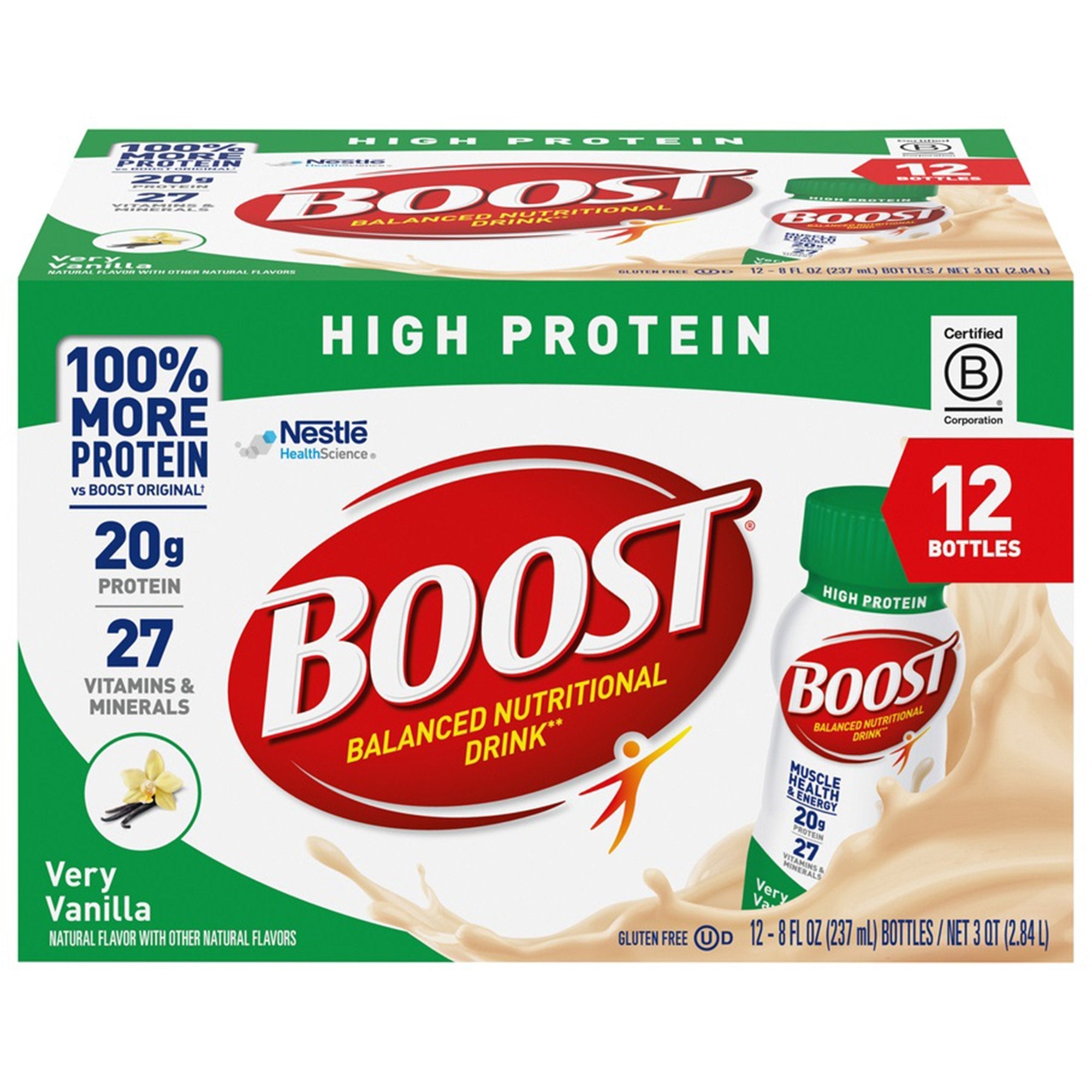 Oral Supplement Boost High Protein Very Vanilla Flavor Liquid 8 oz. Bottle