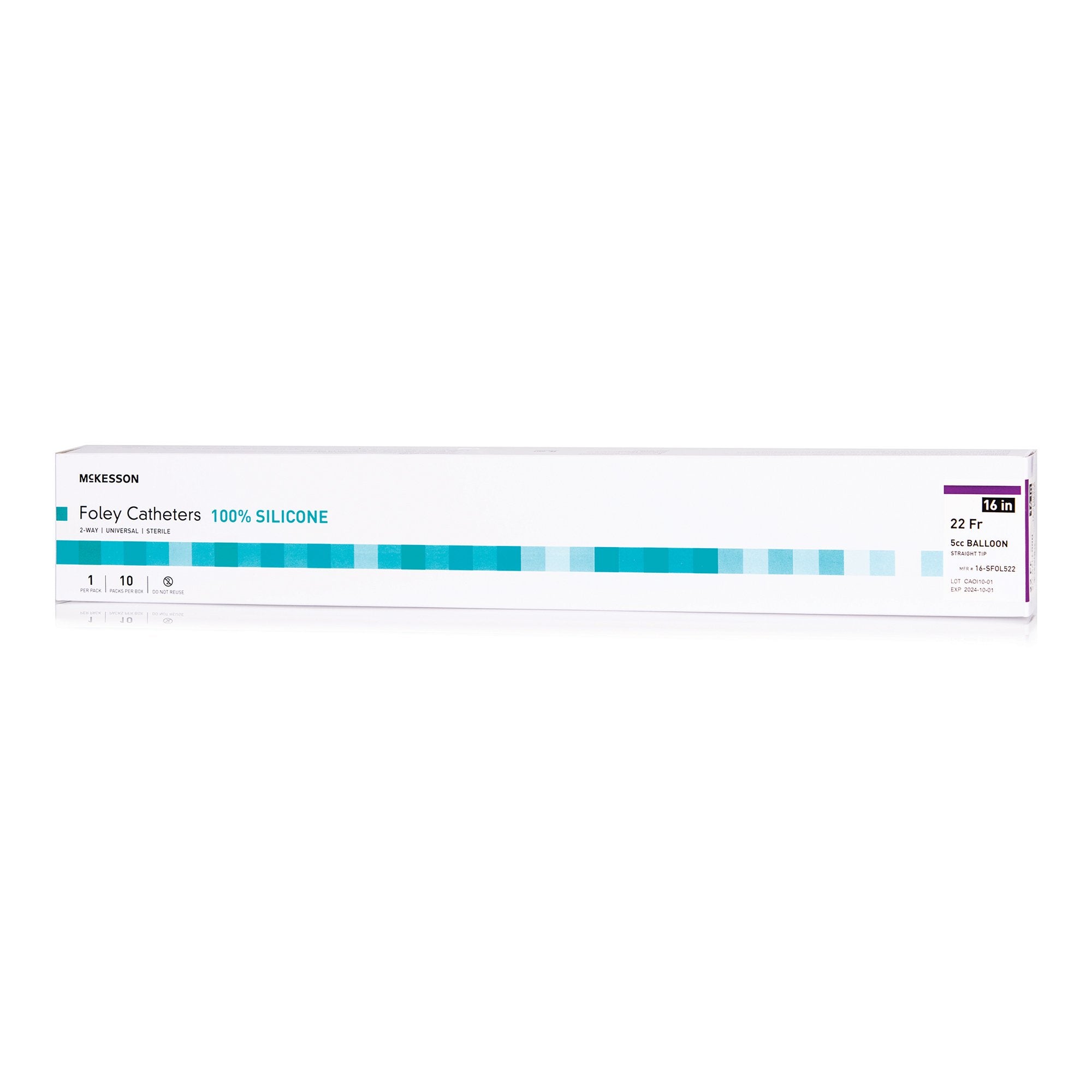 Foley Catheter McKesson 2-Way Standard Tip 5 cc Balloon 22 Fr. Silicone