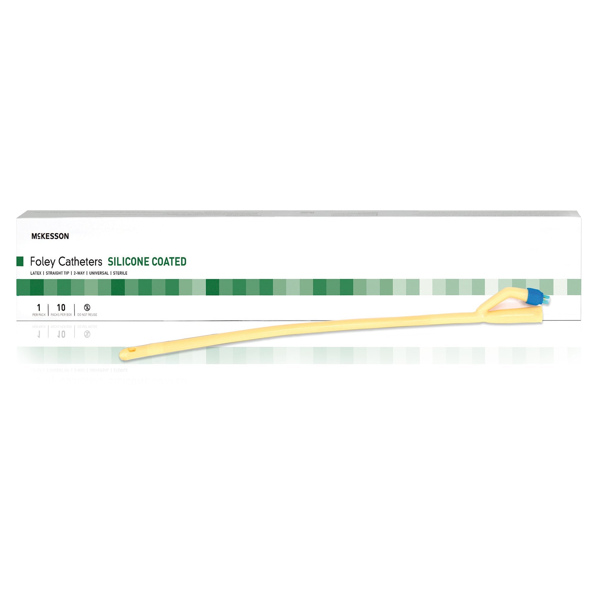 Foley Catheter McKesson 2-Way Standard Tip 30 cc Balloon 14 Fr. Silicone Coated Latex