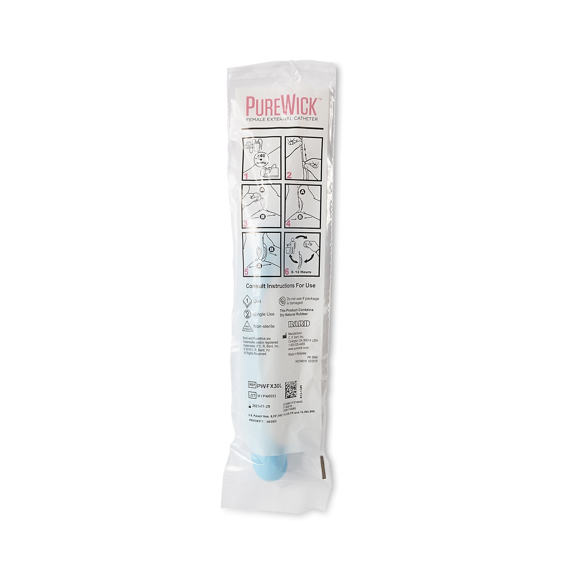 Female External Catheter PureWick 10 L X 1-1/2 W Inch