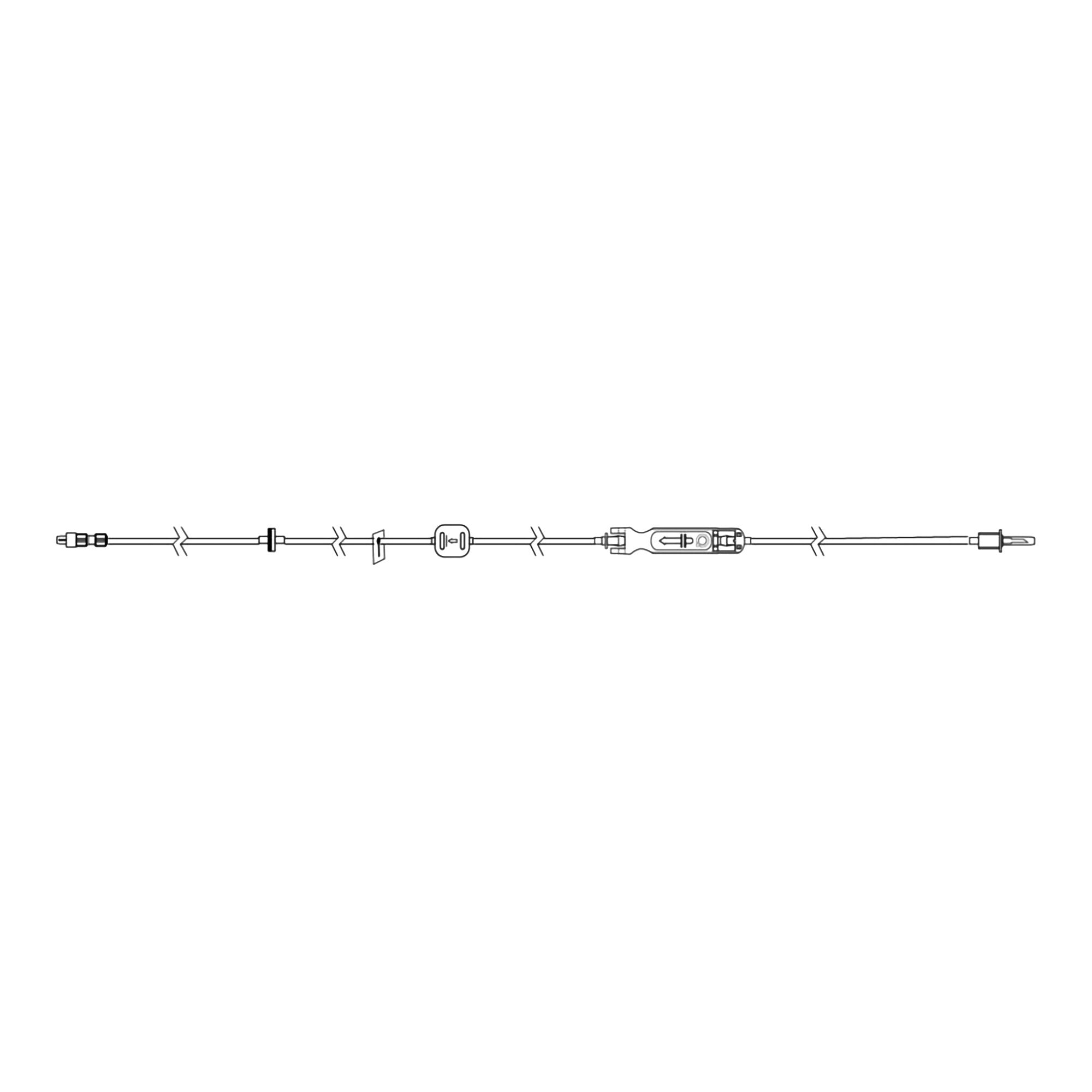 IV Pump Set Sapphire Pump Without Ports 20 Drops / mL Drip Rate 0.2 Micron Filter 116 Inch Tubing Solution
