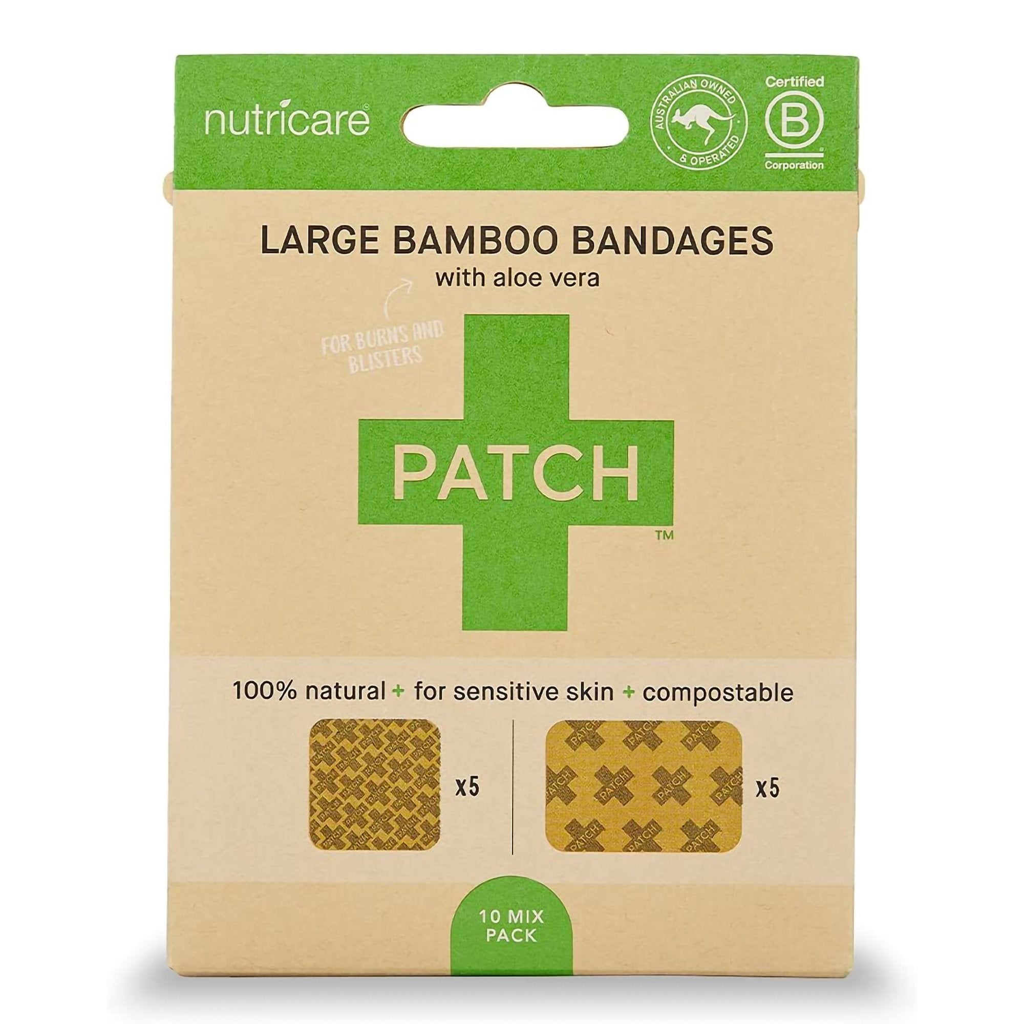 Adhesive Strip Patch Bamboo / Aloe Vera Tan 2 X 3 Inch / 3 X 3 Inch Sterile