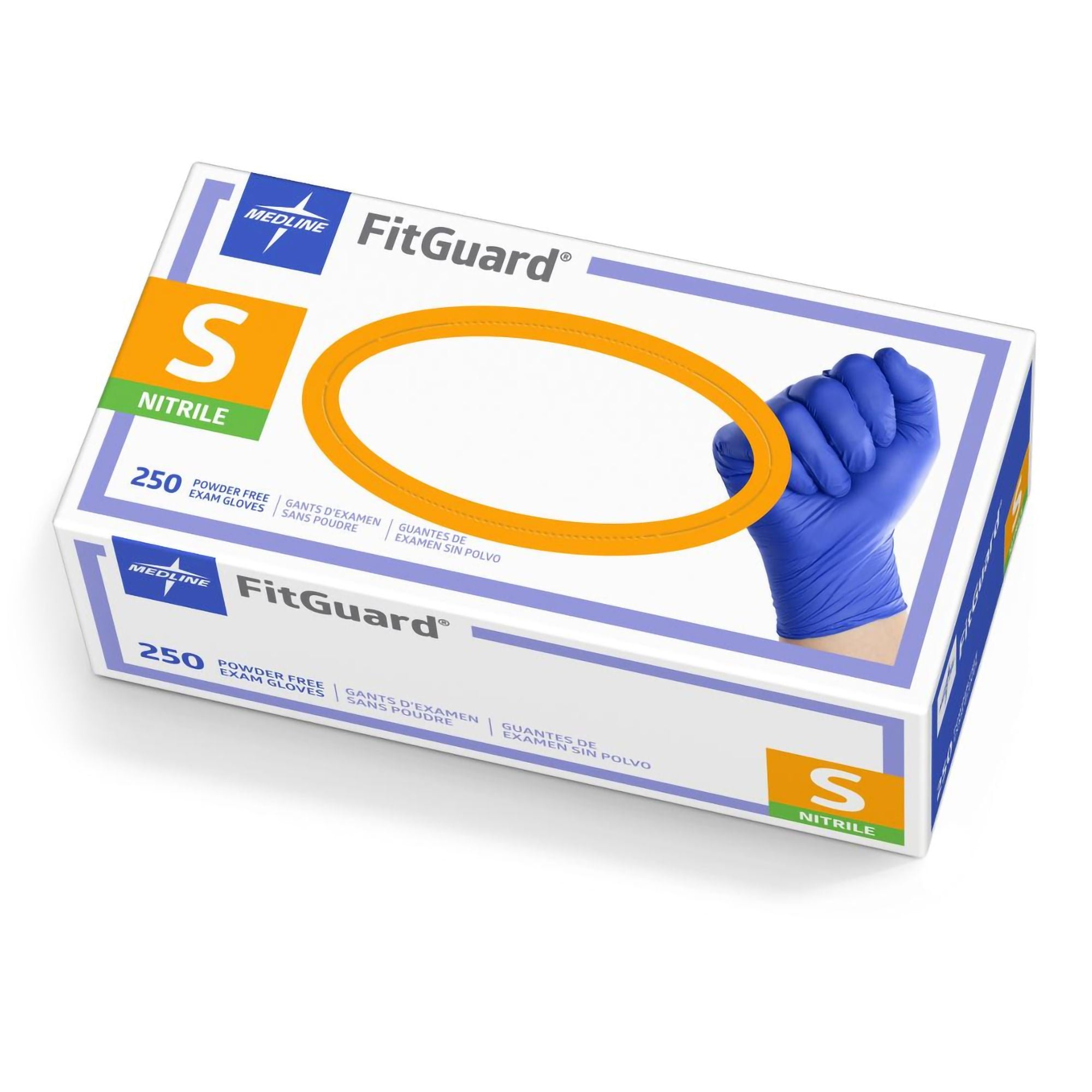 Exam Glove FitGuard Small 250 per Box NonSterile Nitrile Standard Cuff Length Textured Fingertips Dark Blue Chemo Tested (2500/CS)