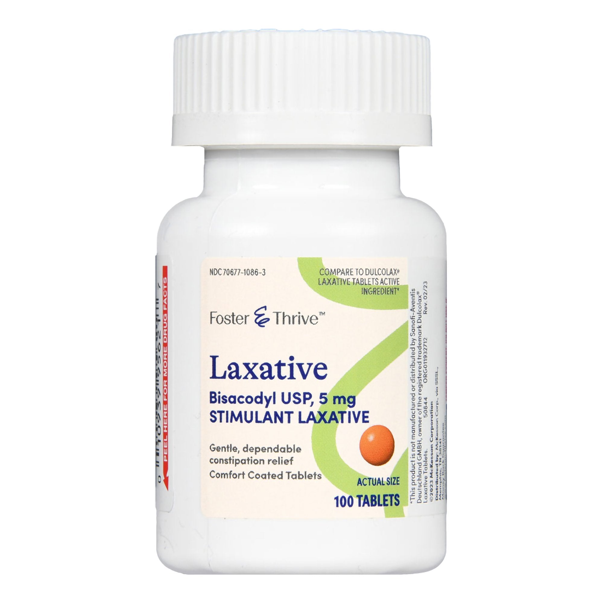 Laxative Foster & Thrive Tablet 100 per Bottle 5 mg Strength Bisacodyl USP