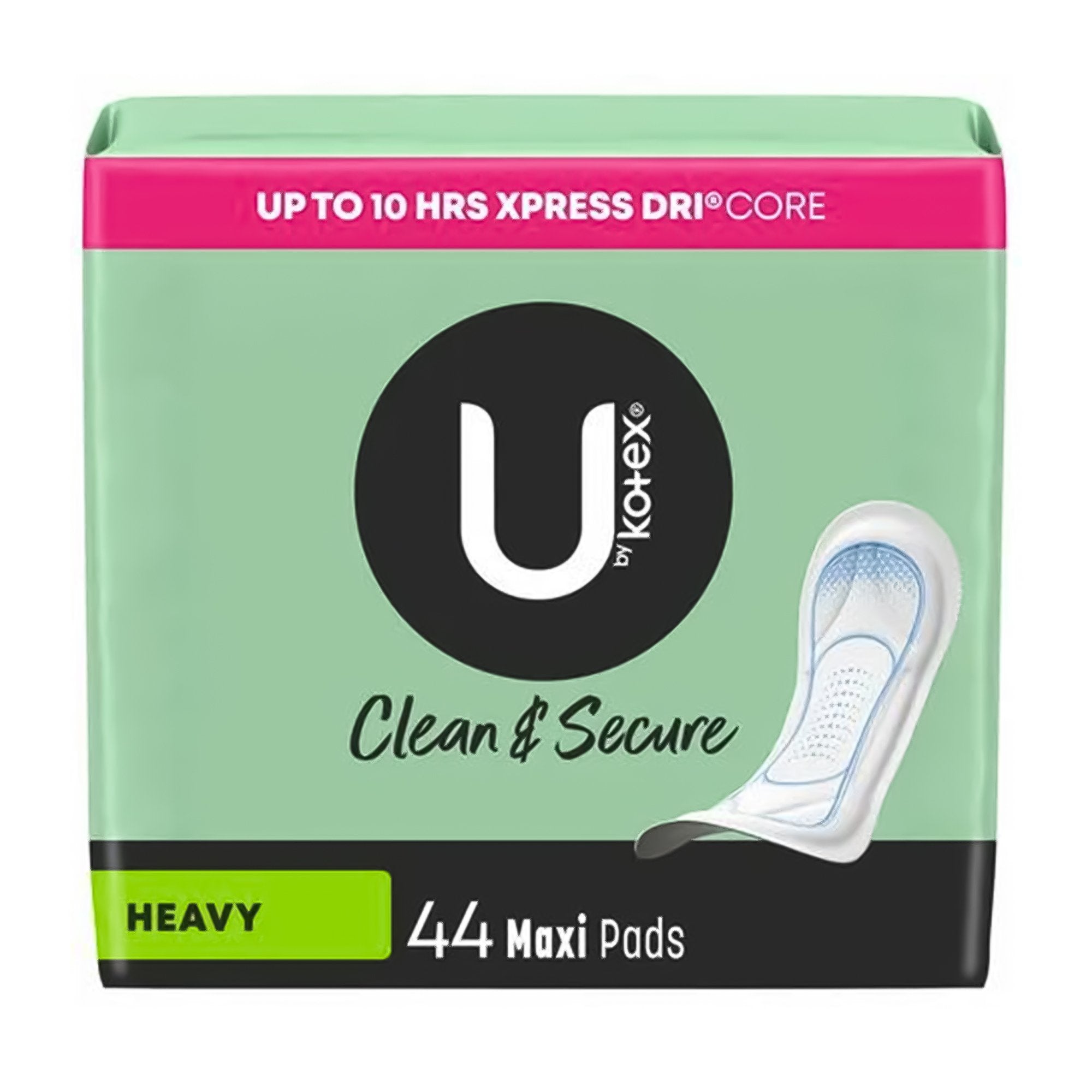 Feminine Pad U by Kotex Clean and Secure Maxi Heavy Absorbency