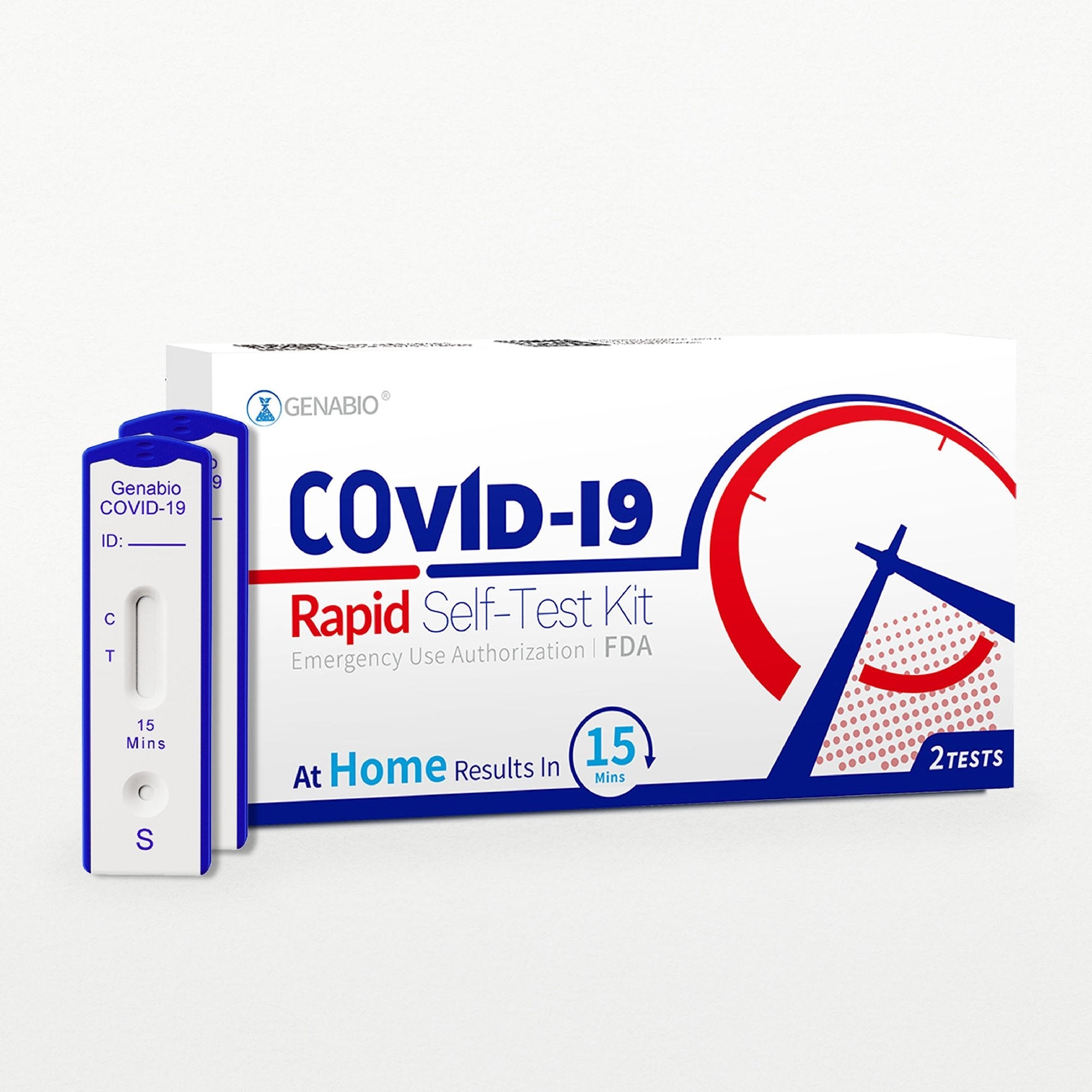 Respiratory Test Kit Genabio COVID-19 Rapid Self-Test 2 Tests per Kit