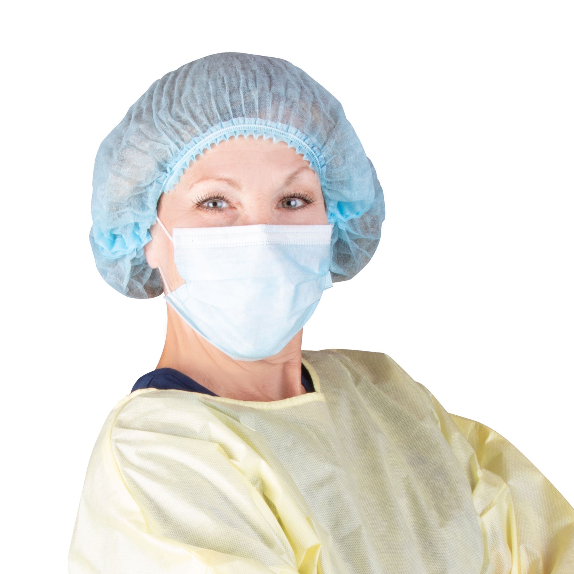 Bouffant Cap Dukal Blue Elastic Closure (Case of 20)