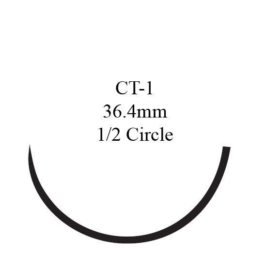 Absorbable Suture with Needle Coated Vicryl Polyglactin 910 CT-1 1/2 Circle Taper Point Needle Size 0 Braided