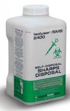 Sharps Container Isolyser SMS WasteWise Translucent Base 10-1/2 H X 5-1/4 W X 5 D Inch Vertical Entry 0.79 Gallon