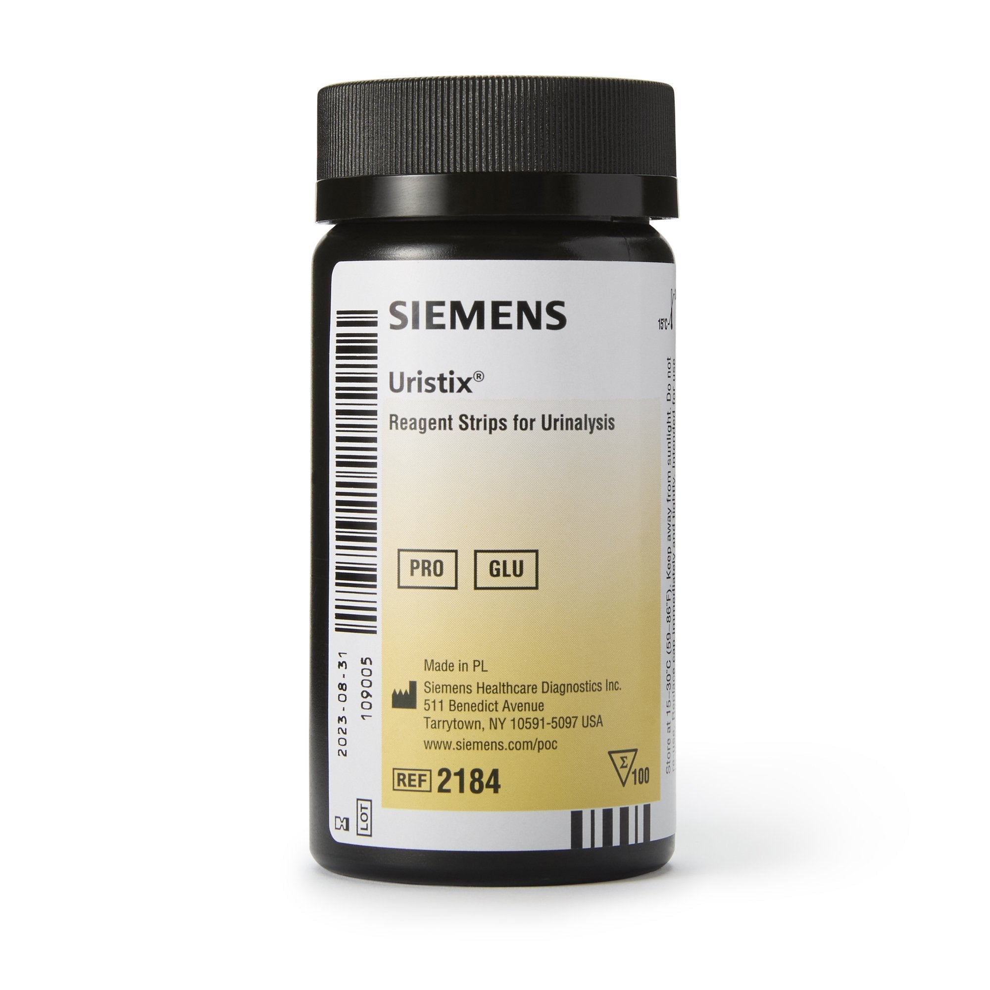 Siemens Uristix Urinalysis Reagent for Glucose and Protein tests, Visual Read (12/CS)