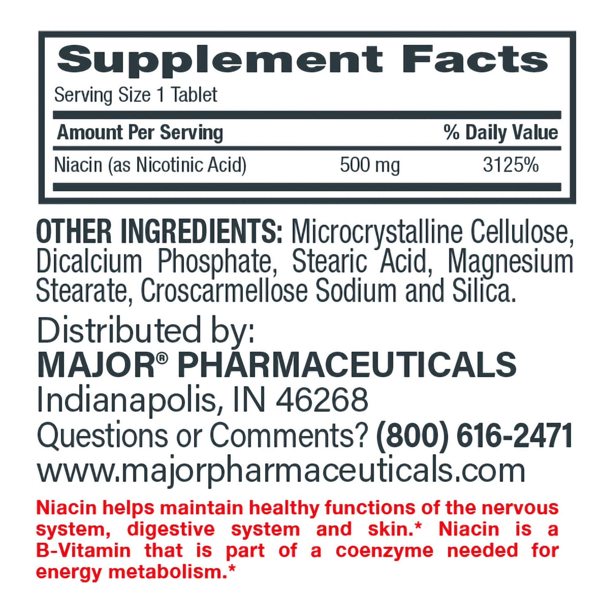 Major Pharmaceuticals Major Vitamin B-3 Dietary Supplement