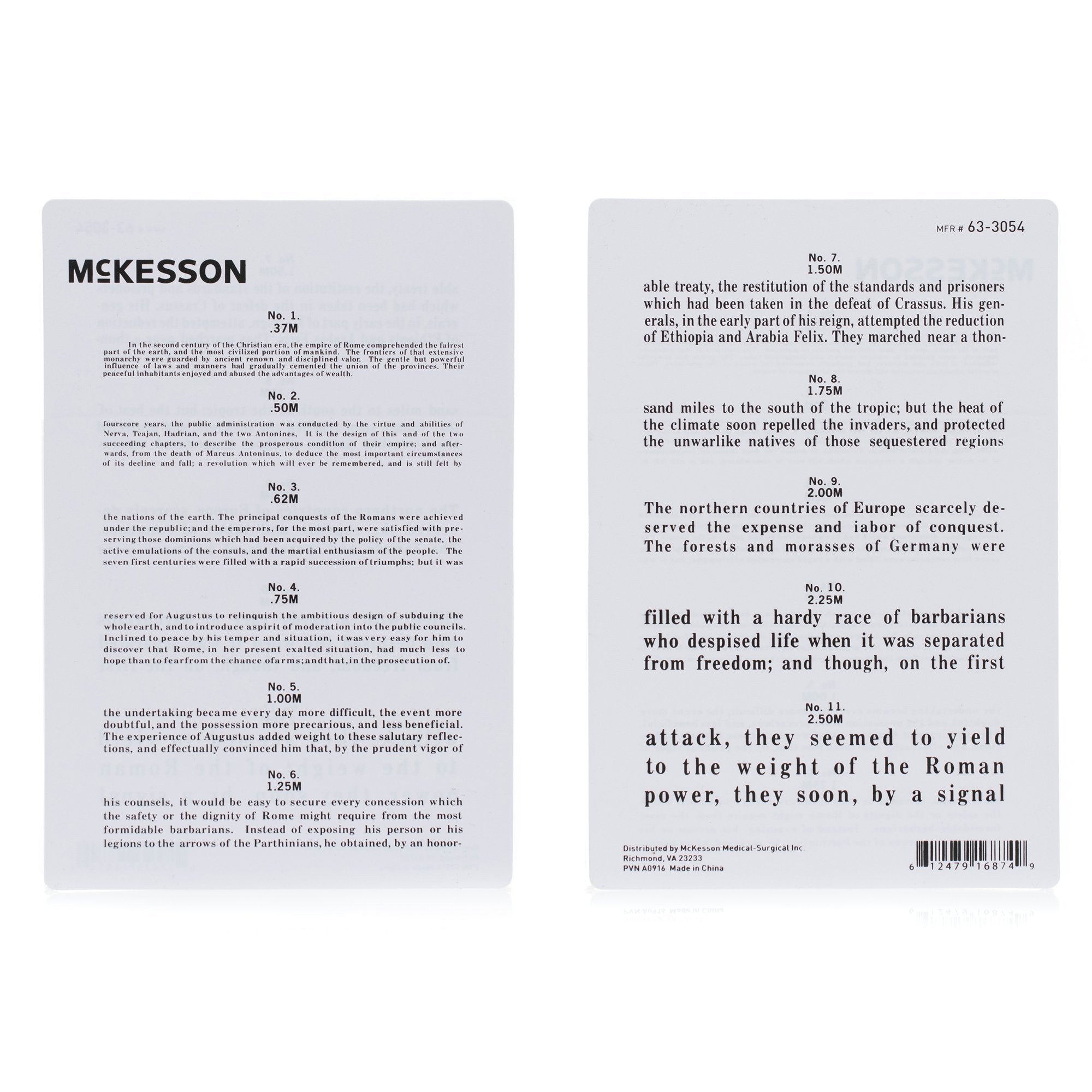 McKesson Brand McKesson Jaeger Eye Test Chart (5/BG)