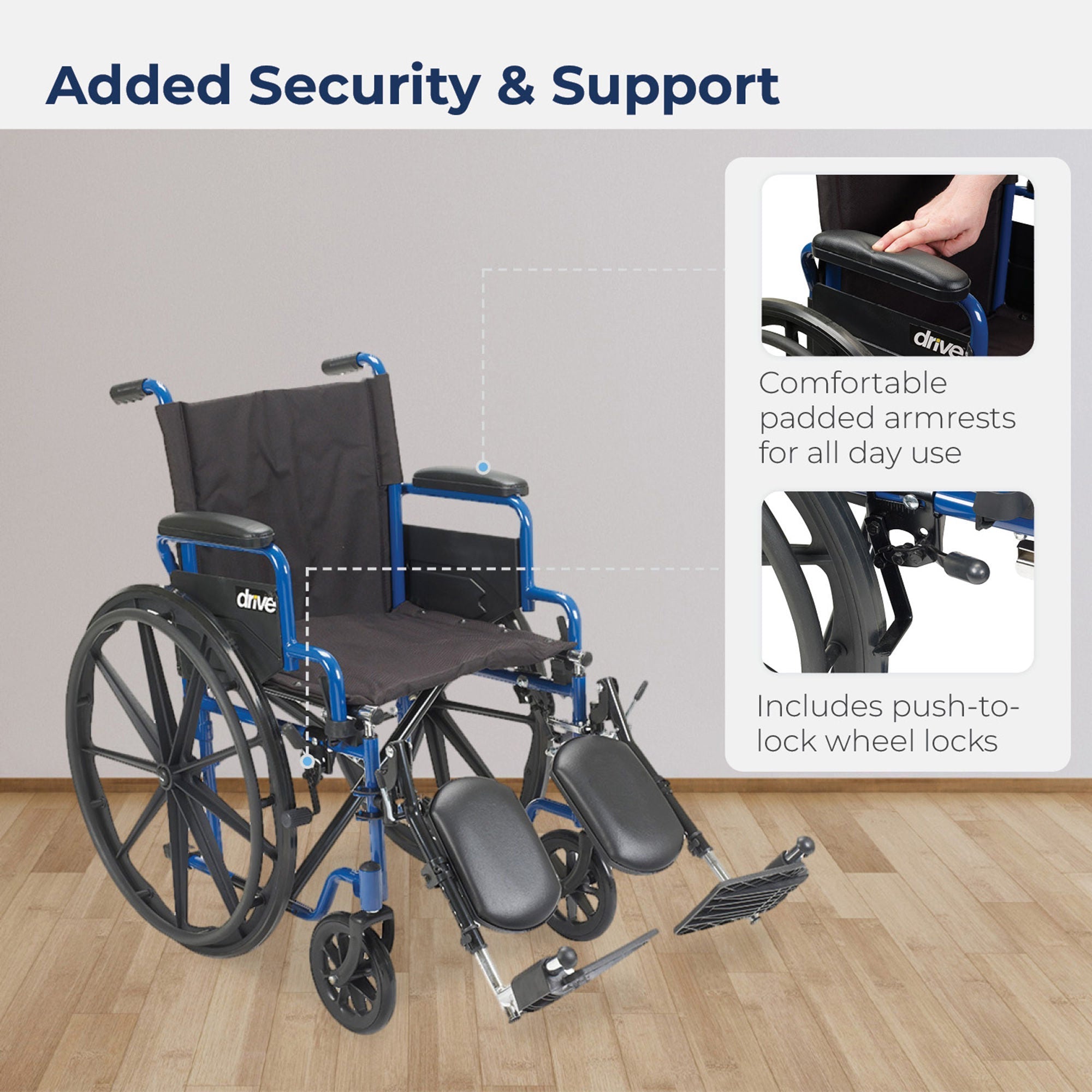 drive Blue Streak Wheelchair, 16-Inch Seat Width (Each)