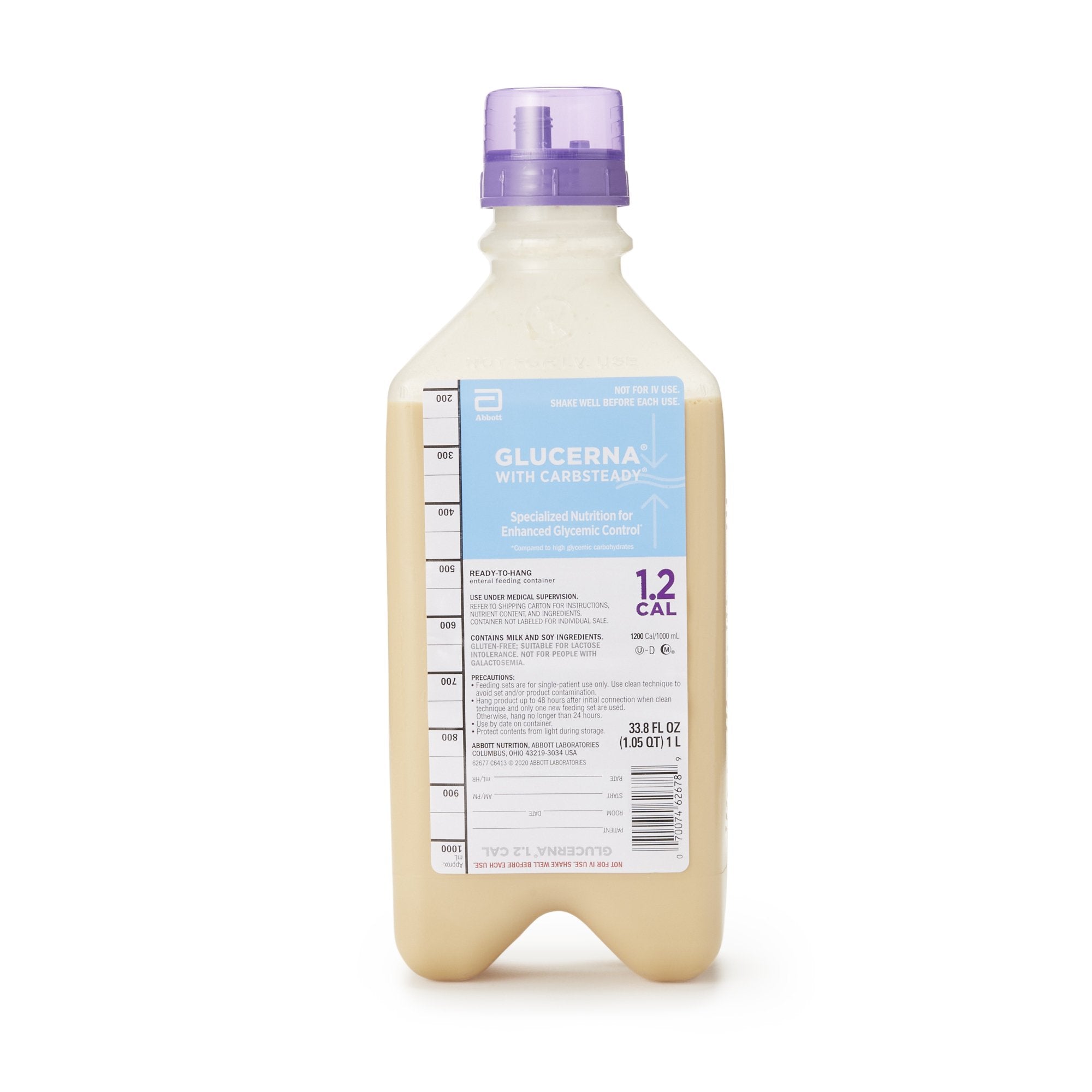 Abbott Nutrition Glucerna with Carbsteady 1.2 Cal Tube Feeding Formula, 33.8-ounce Carton (8/CS)