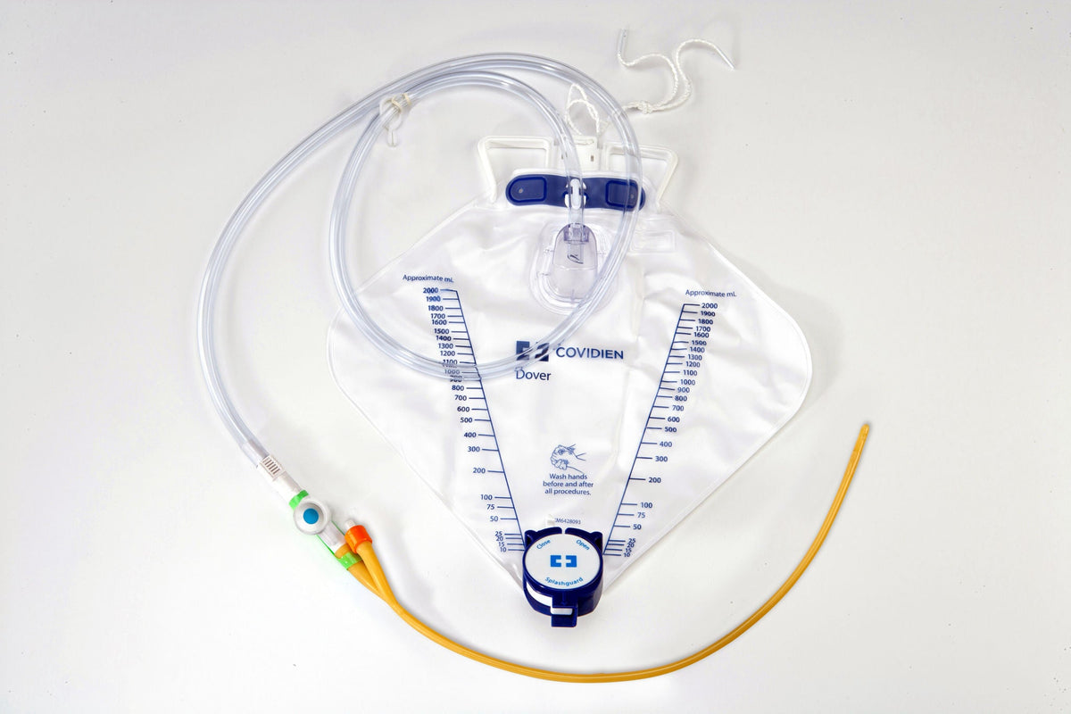 Indwelling Catheter Tray Curity Ultramer 2-Way Foley 18 Fr. 5 cc Balloon Hydrogel Coated Latex (Case of 10)