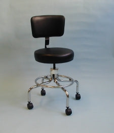 Brandt Industries Revolving Stool, w/Backrest. Please specify color upon ordering