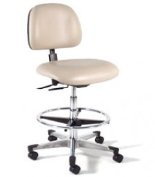 Brandt Industries Airbuoy Stool with Backrest with D-Shaped Seat