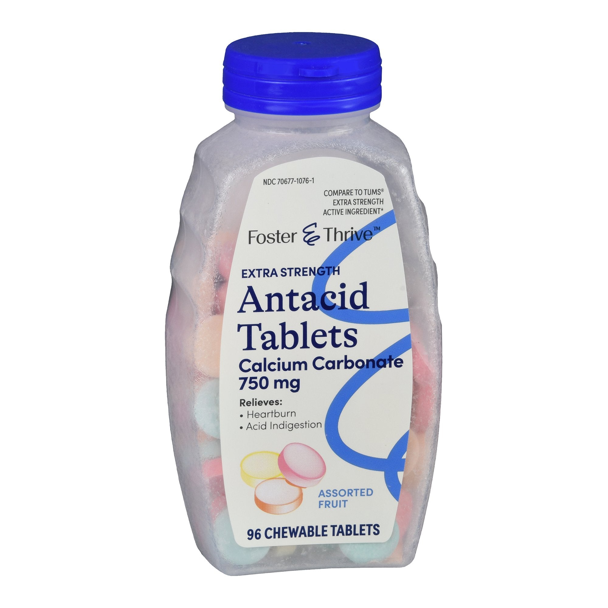 McKesson Brand Foster & Thrive Extra Strength Antacid Calcium Carbonate Chewable Tablet, Fruit