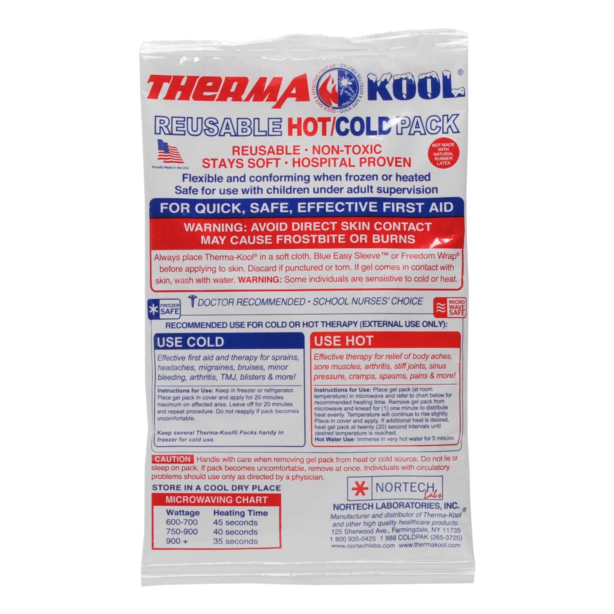 Nortech Lab Corp ThermaKool Reusable Hot/Cold Pack, 6 x 9 Inch (30/CS)