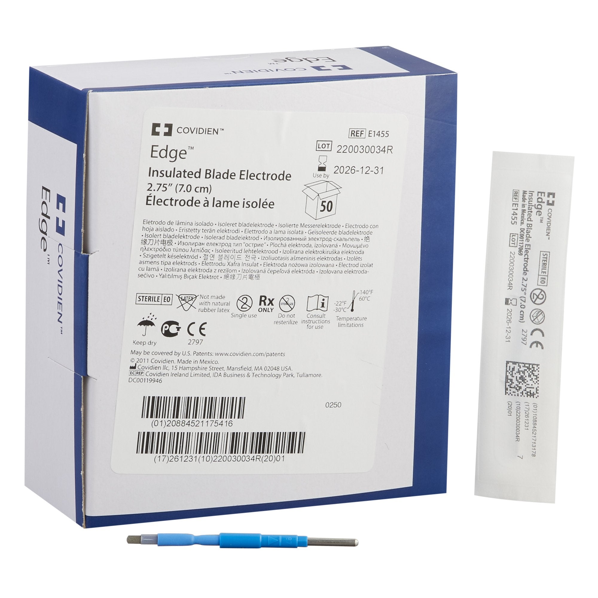 Blade Electrode Edge Coated Stainless Steel Sterile Modified Straight Blade Tip Disposable