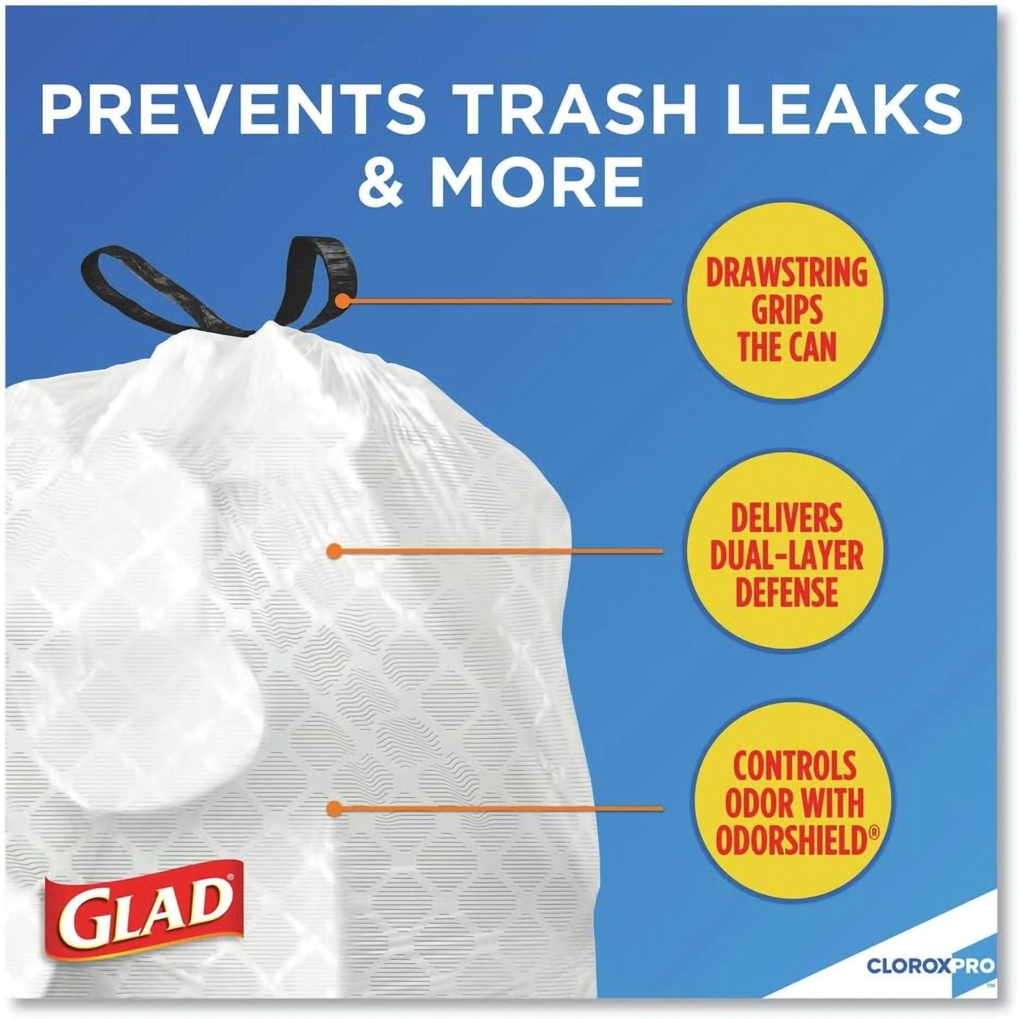 The Clorox Company Trash Bag Glad 13 gal. 0.72 mil 12 X 24 Inch White Tall Kitchen Dispenser Box (4/CS)