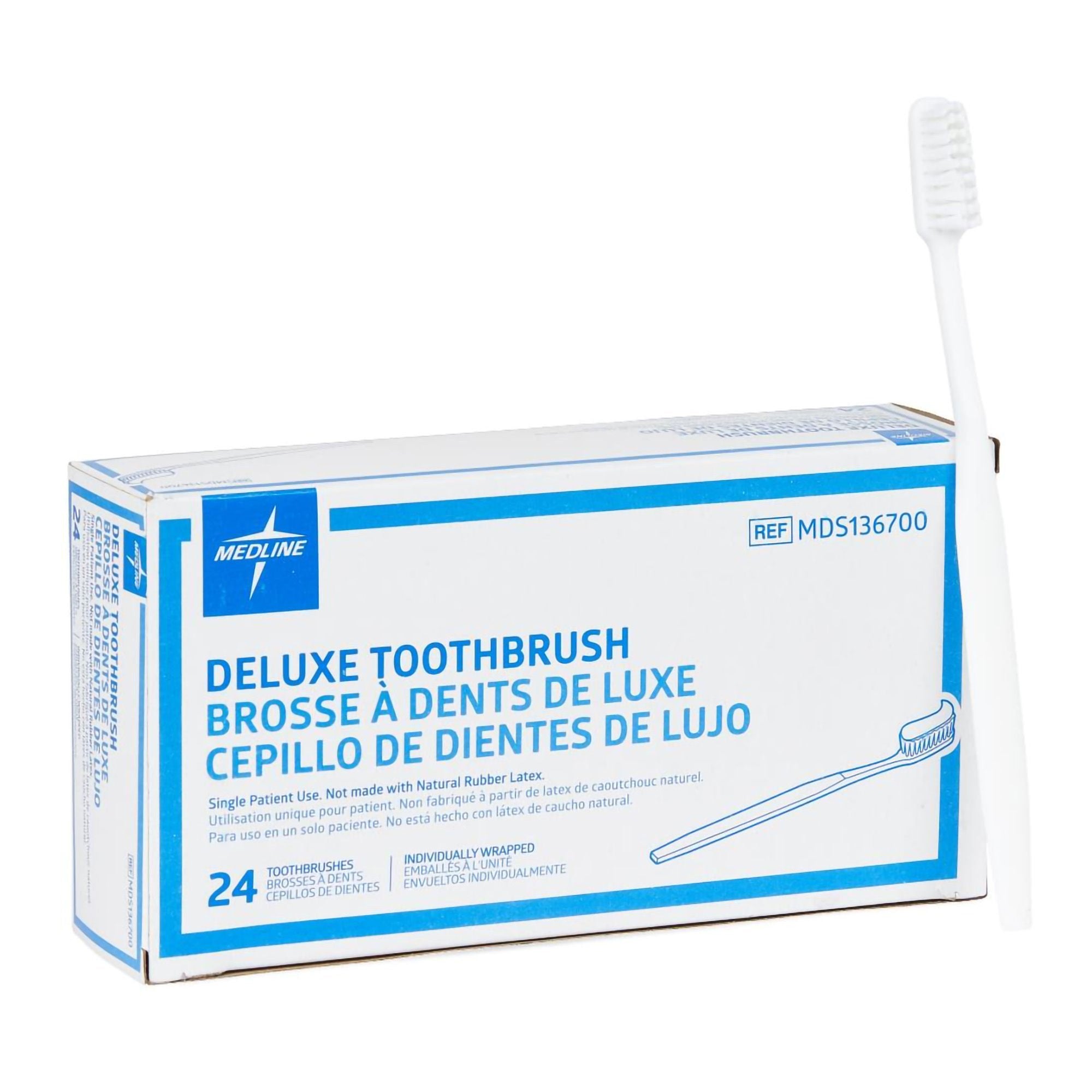 Toothbrush Medline White Adult Soft (Gross of 144)