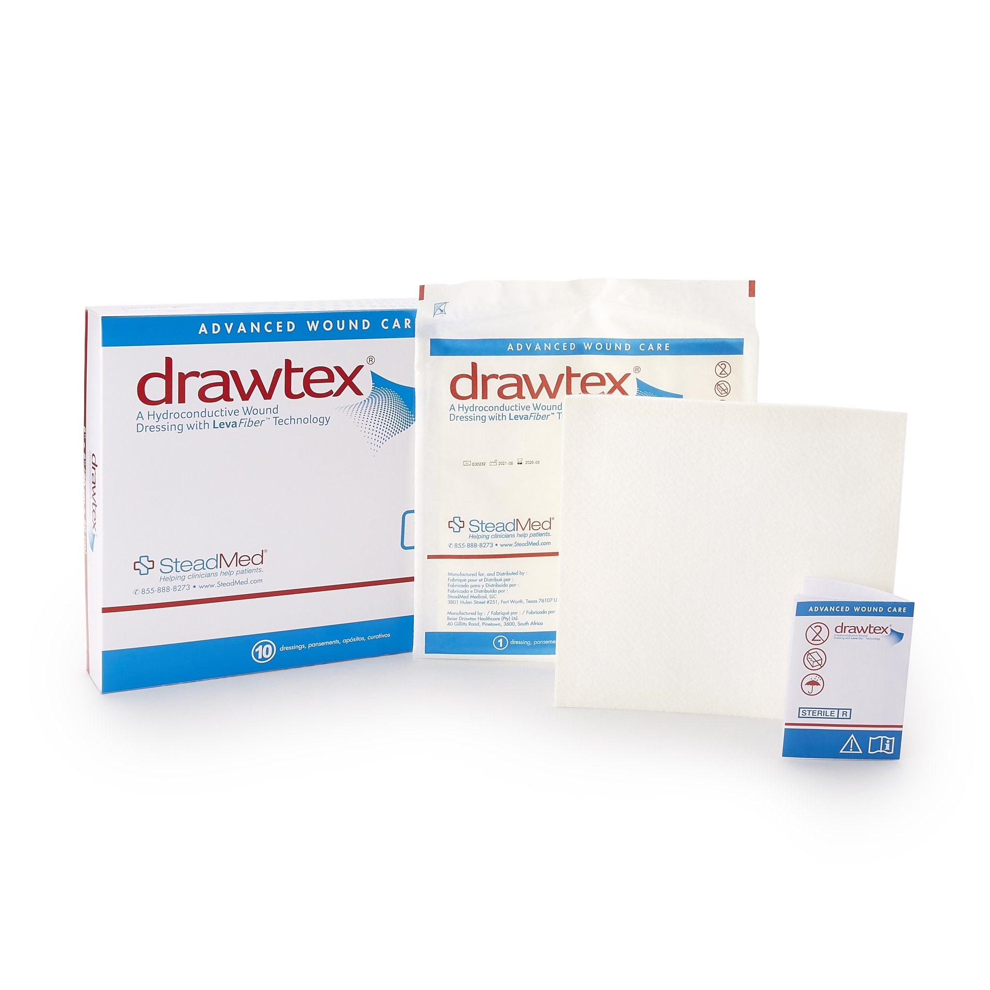 Urgo Medical North America LLC Drawtex Nonadherent Dressing, 8 x 8 Inch (10/BX)