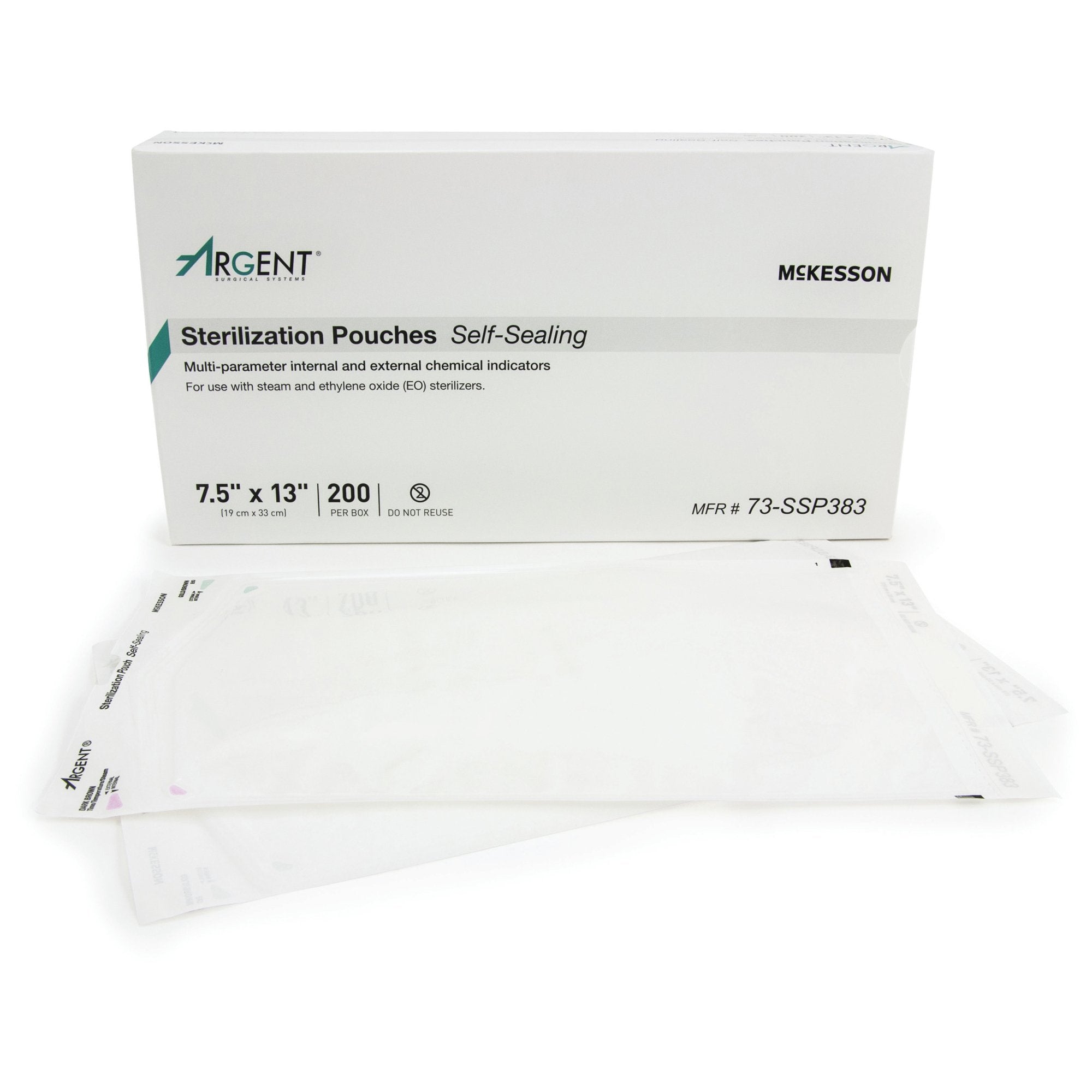McKesson Brand McKesson Argent Sure-Check Sterilization Pouch, 7.5 x 13 Inch (1000/CS)