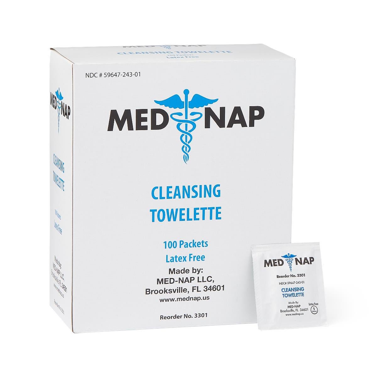 Antiseptic Skin Towelette Med Nap Individual Packet Alcohol Scent 100 Count (Case of 1000)