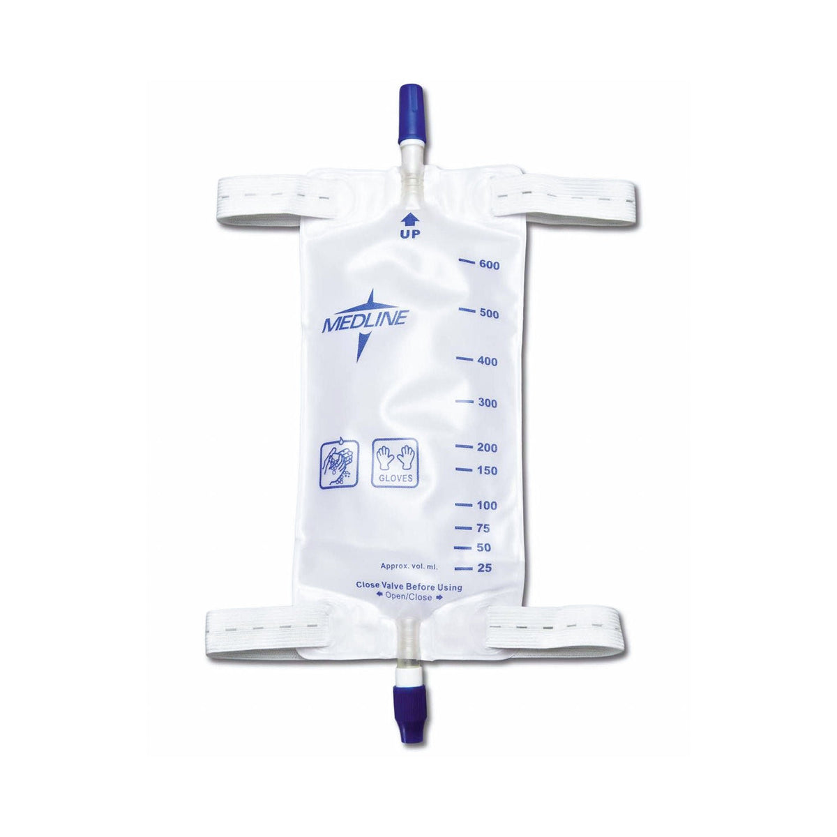 Medline Urinary Leg Bag Medline Anti-Reflux Valve Sterile 600 mL Vinyl (DYND12574 / CS)