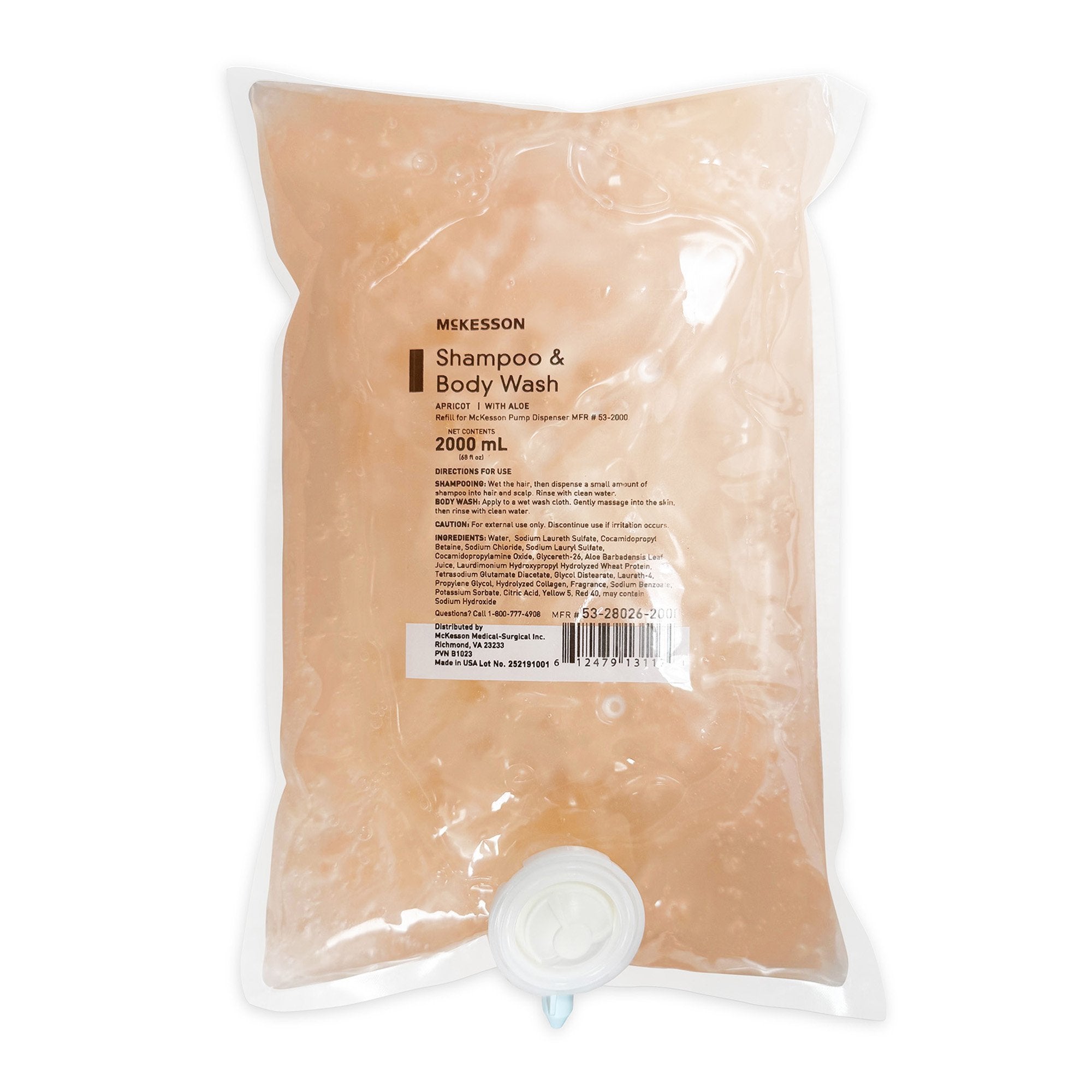 McKesson Brand McKesson Shampoo and Body Wash, 2,000 mL Dispenser Refill Bag (4/CS)