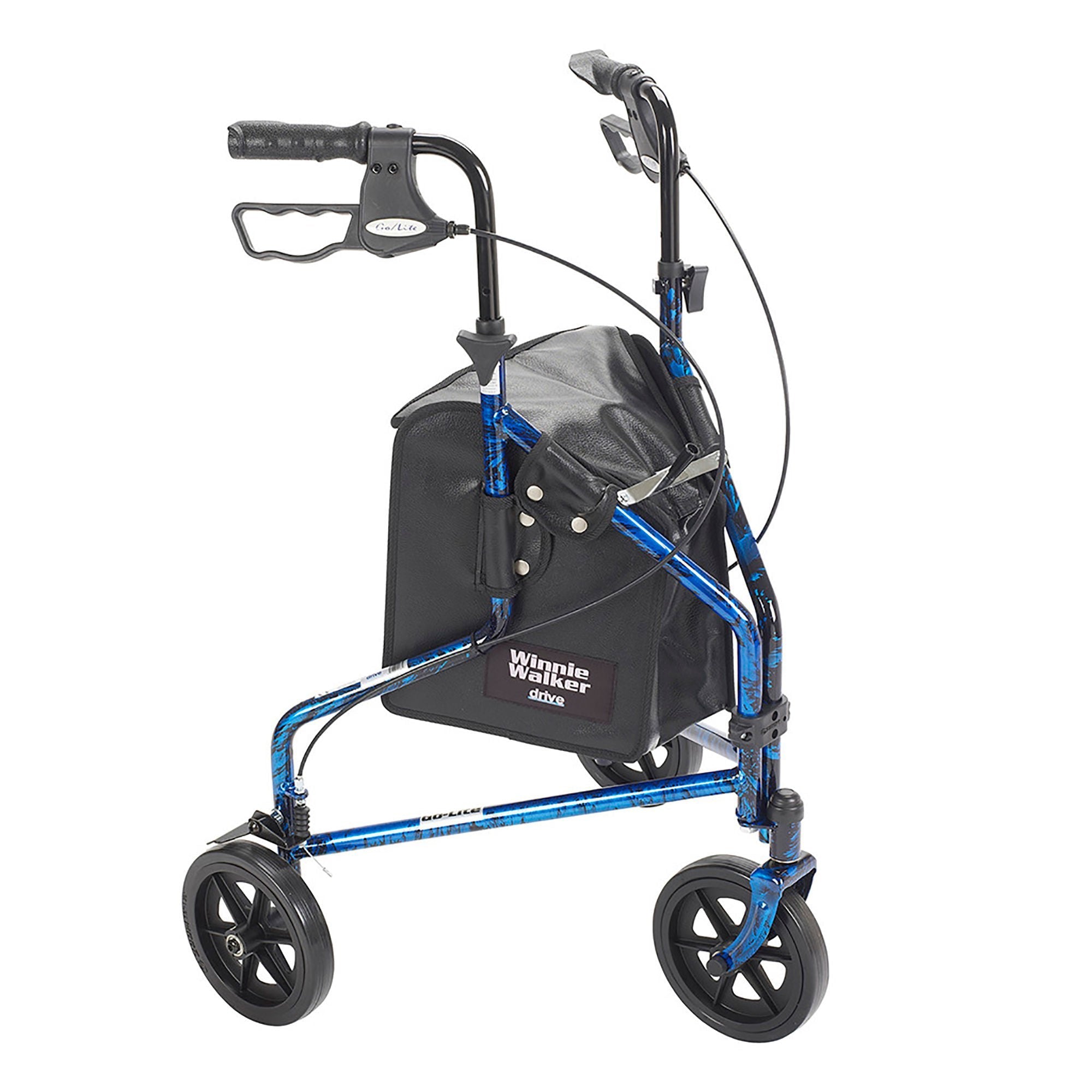 drive Deluxe 3 Wheel Rollator, Blue