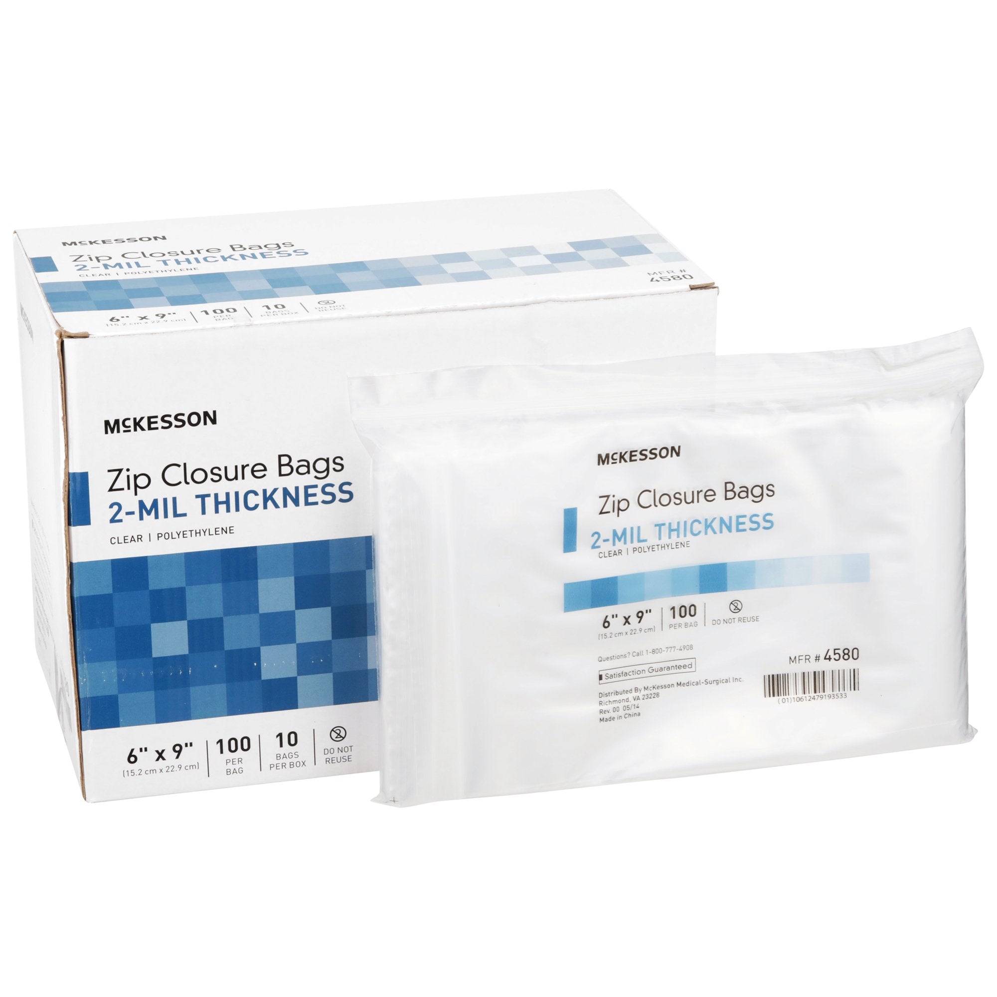 McKesson Brand McKesson Zip Closure Bag, 6 x 9 Inches (40/CS)