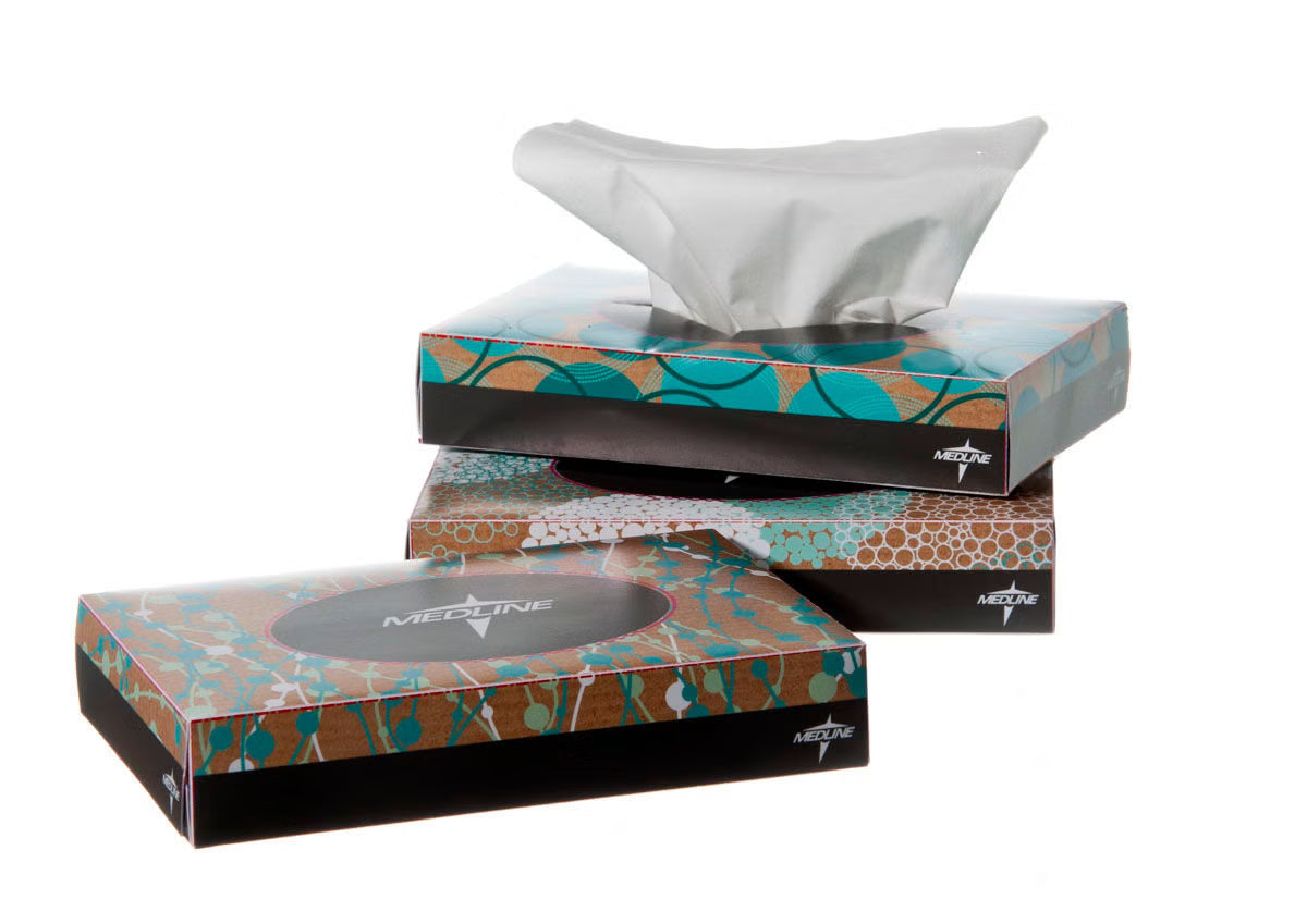 Facial Tissue Medline White 5 X 7-1/2 Inch 40 Count (Case of 200 Boxes)