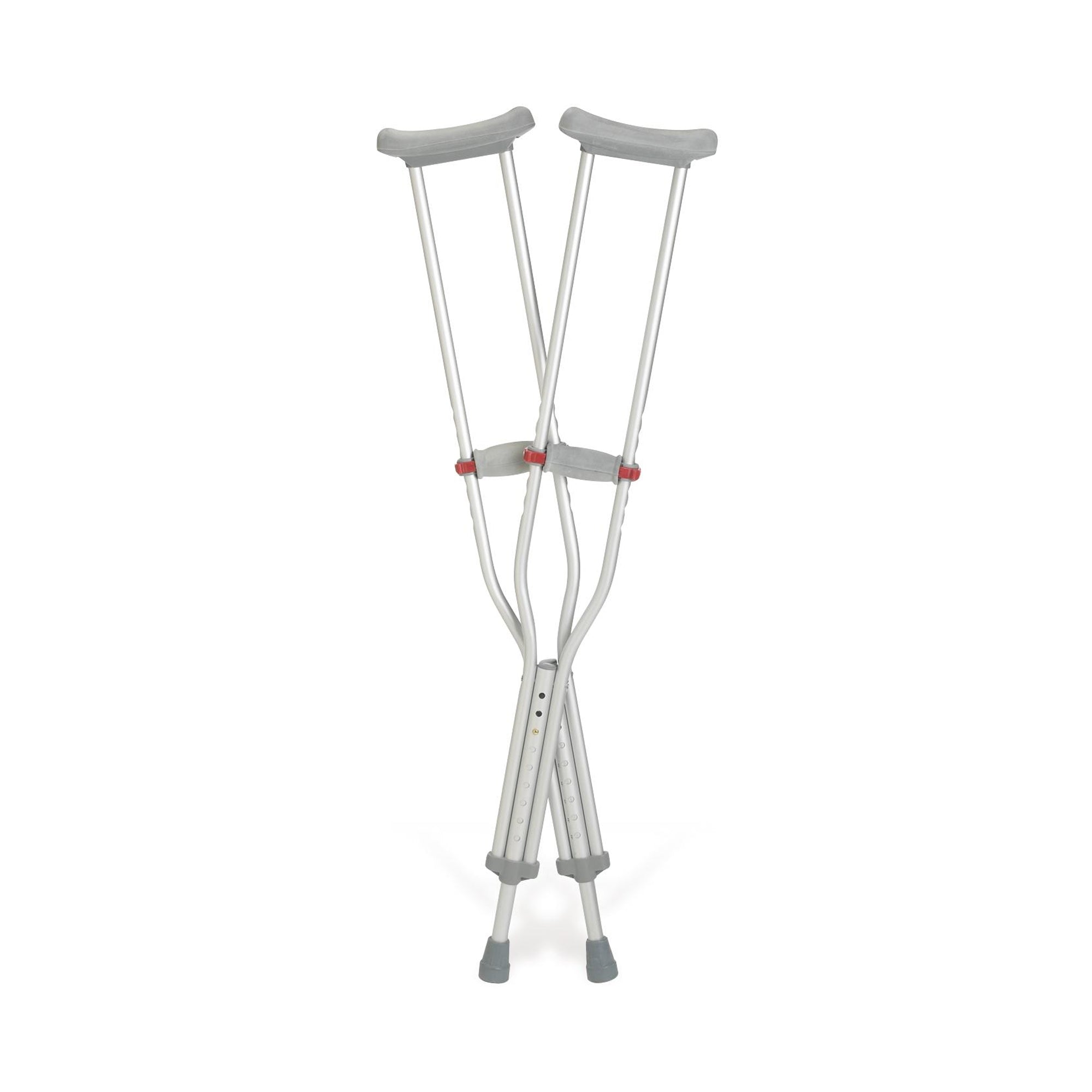 Medline Underarm Crutches Red Dot Adult 5 Foot 2 Inch to 5 Foot 10 Inch User Height Aluminum Frame 300 lbs. Weight Capacity (G91-214-8 / CS)