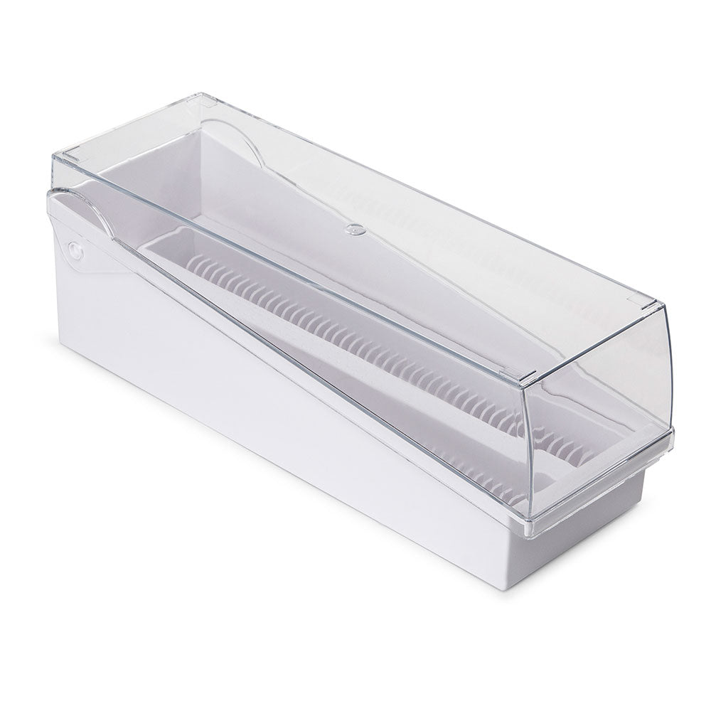 STORAGE SLIDE BOX W/LID/TRAY100 PLC 200 SLIDES WHT 6/CS