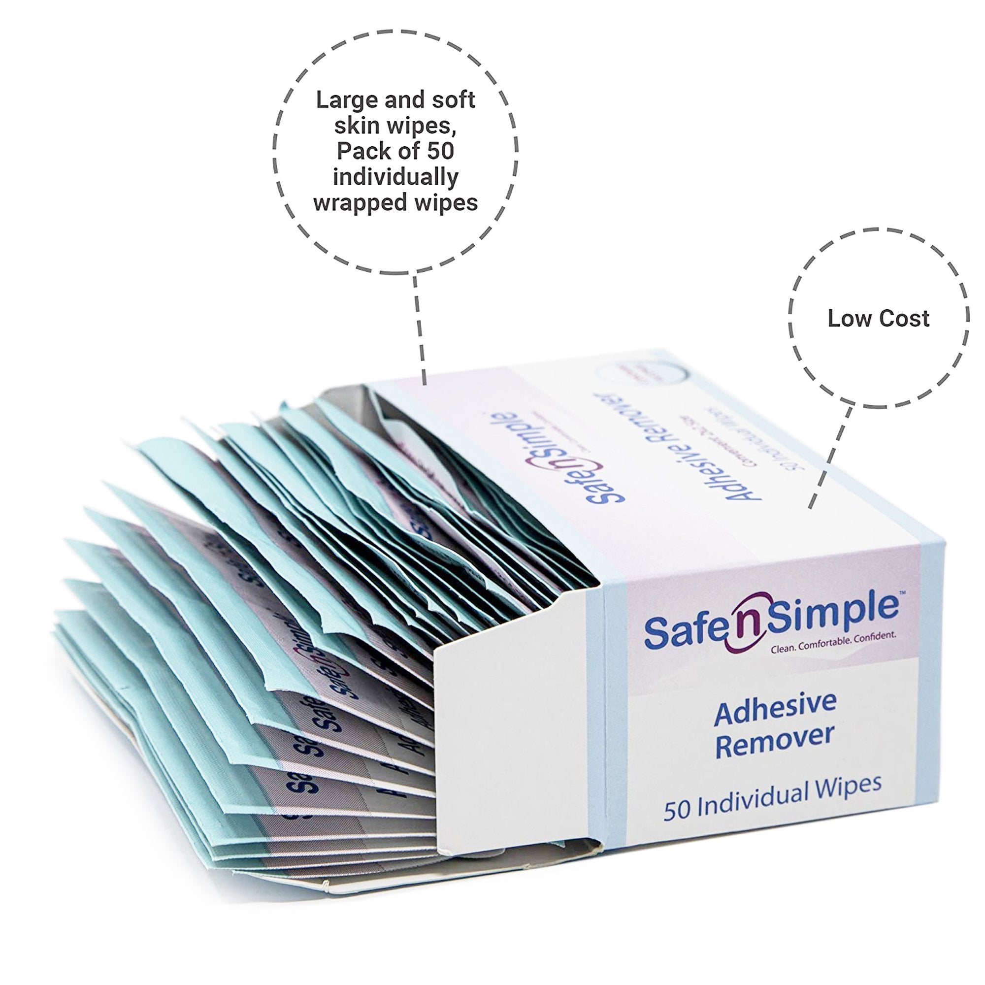 Safe N Simple Safe N Simple Adhesive Remover, 2 x 2 Inch Wipe (10000/CS)